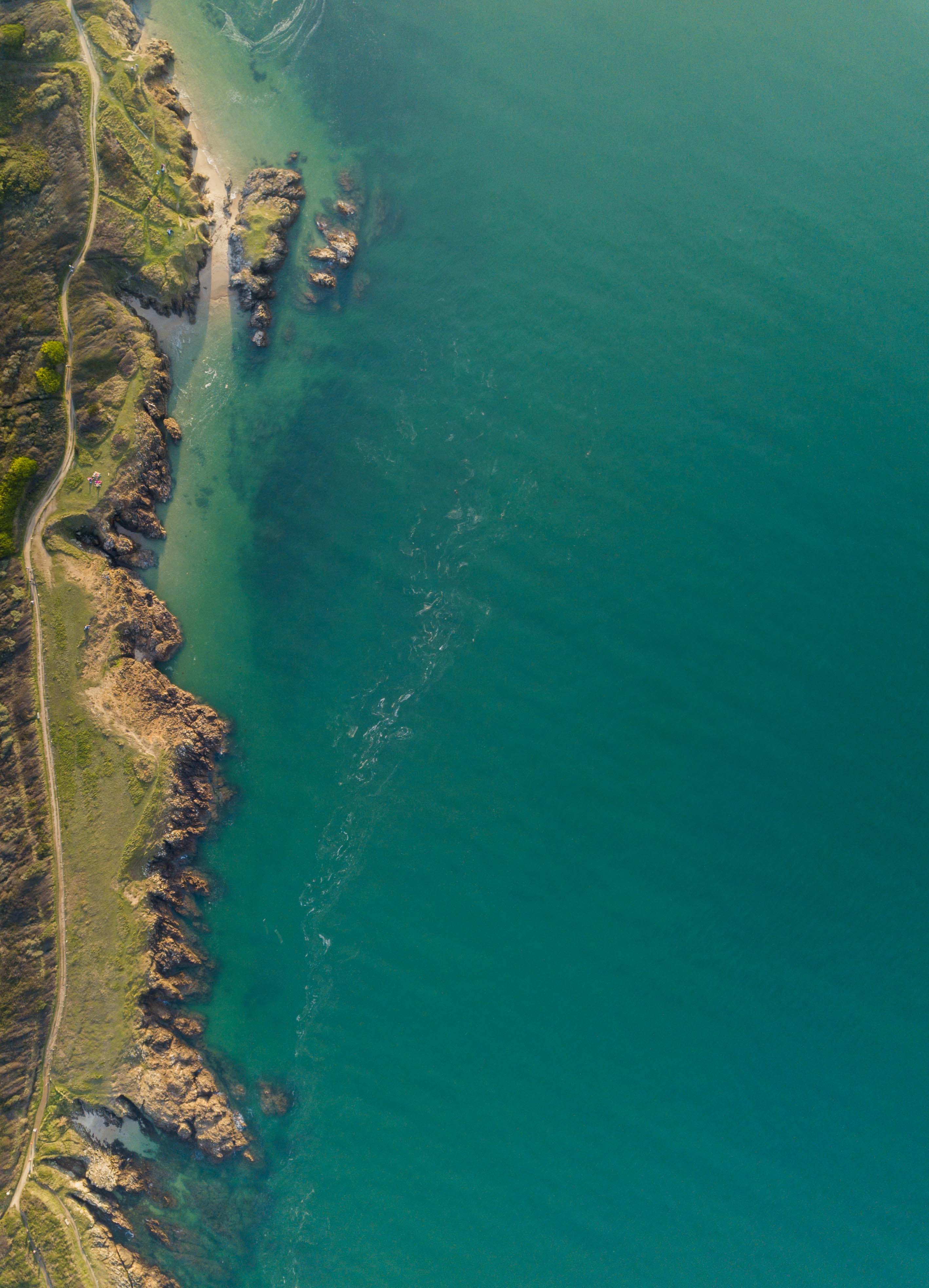 A green coastline